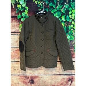 Aigle Women's Sudhampton Water Resistant Quilted Jacket Corduroy Elbow Patches 8